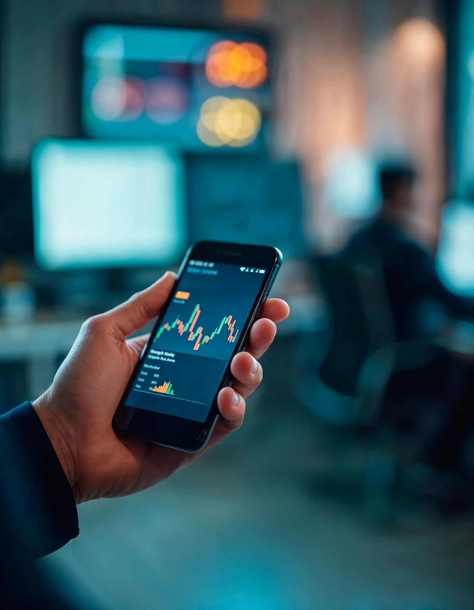 Trader monitoring crypto CFDs on laptop and mobile